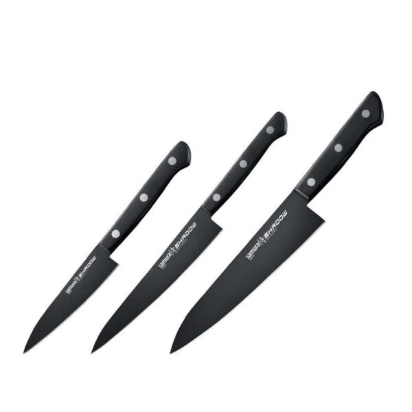 Набор из 3 ножей Samura Shadow с покрытием Black-coating (11,23, 85) SH-0220/K