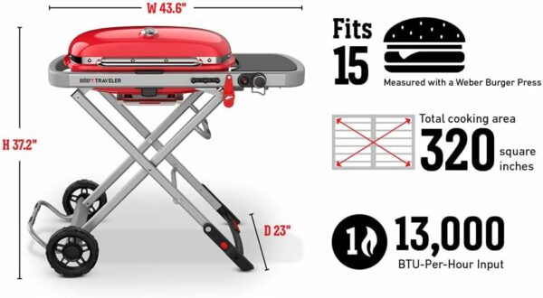 Газовый гриль Weber Traveler Red